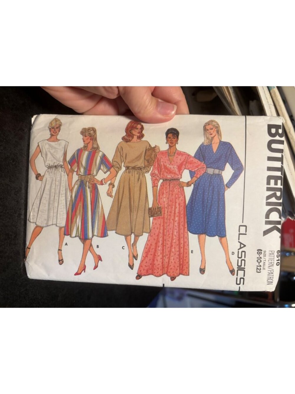 Butterick 6510 Classics Sewing Pattern Misses Dresses Size 8-10-12 Pullover Styl